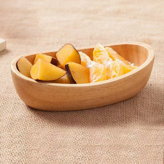 Traditional Chinese wooden plates, nut plates, boat shaped rubber fruit plates, candy plates, eco-friendly tableware