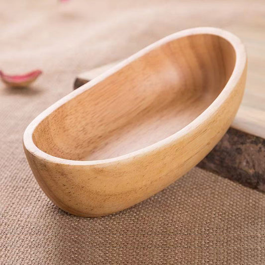 Traditional Chinese wooden plates, nut plates, boat shaped rubber fruit plates, candy plates, eco-friendly tableware