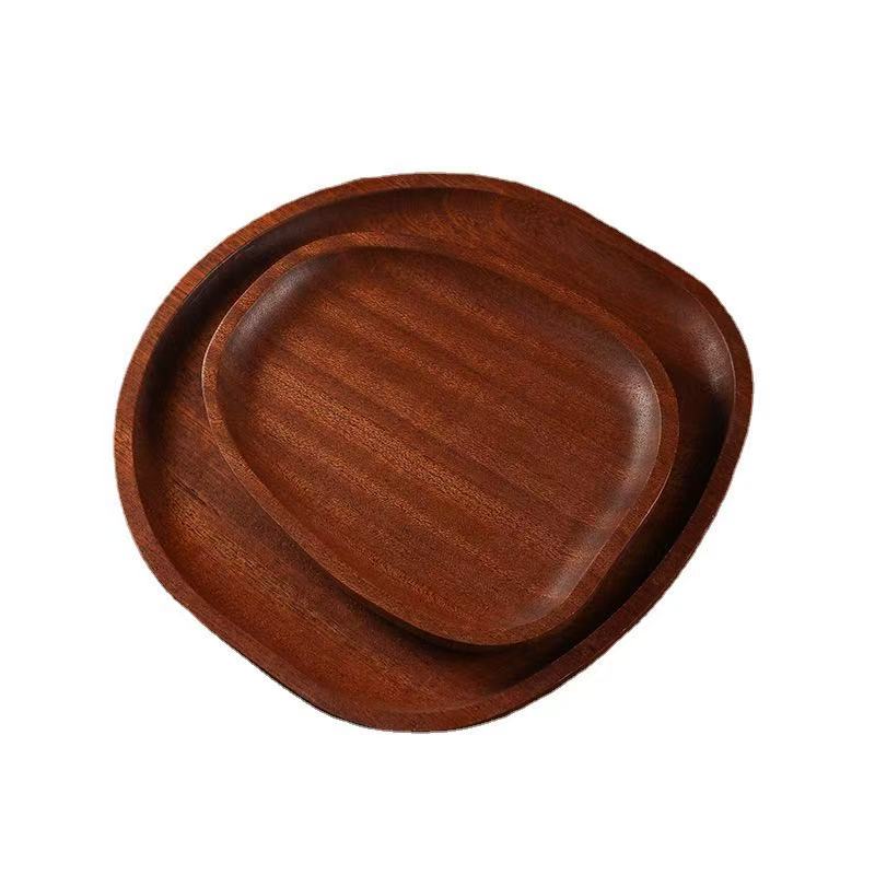Solid wood vegetable plate, nut plate, dinner plate, ebony wooden wooden tray, environmentally friendly fruit tray