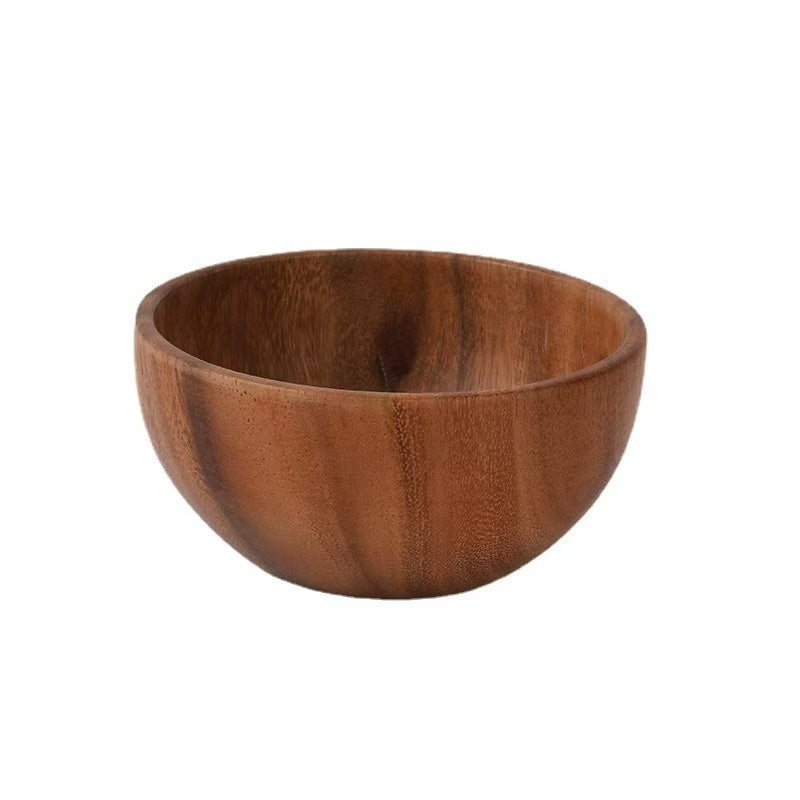 Acacia wooden bowl household Japanese tableware environmentally friendly yogurt bowl salad bowl