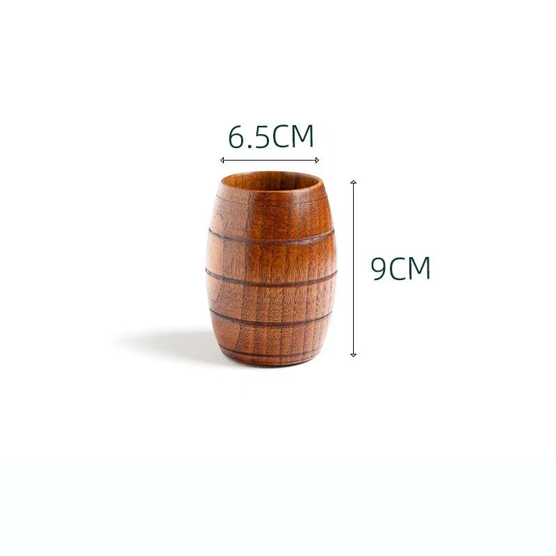 Environmentally friendly wooden beer mugs, creative coffee mugs, wooden mugs, Japanese-style cups with handles, wooden high temperature resistant
