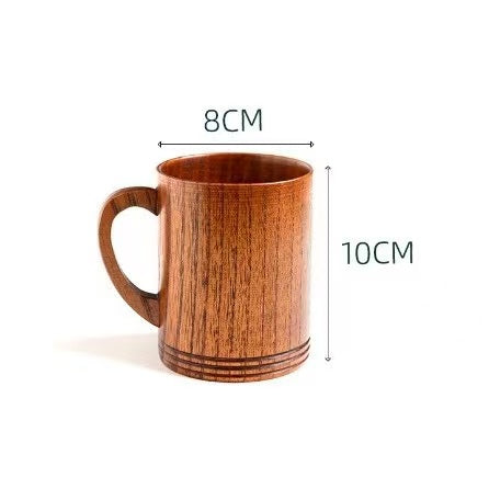 Environmentally friendly wooden beer mugs, creative coffee mugs, wooden mugs, Japanese-style cups with handles, wooden high temperature resistant