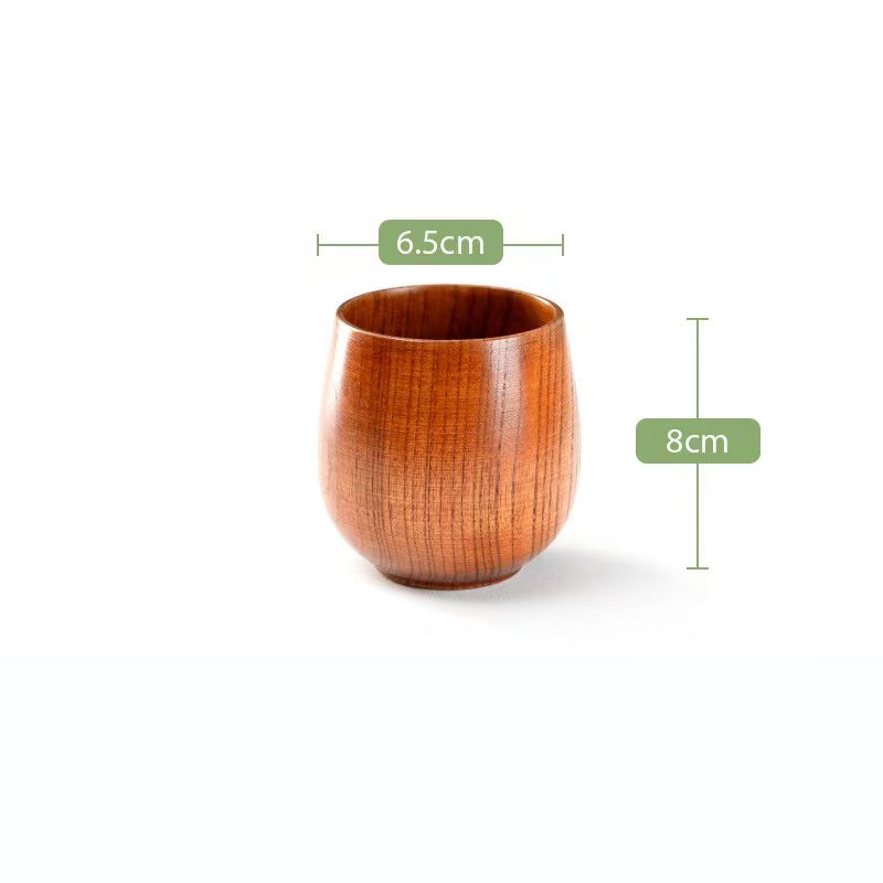 Environmentally friendly wooden beer mugs, creative coffee mugs, wooden mugs, Japanese-style cups with handles, wooden high temperature resistant