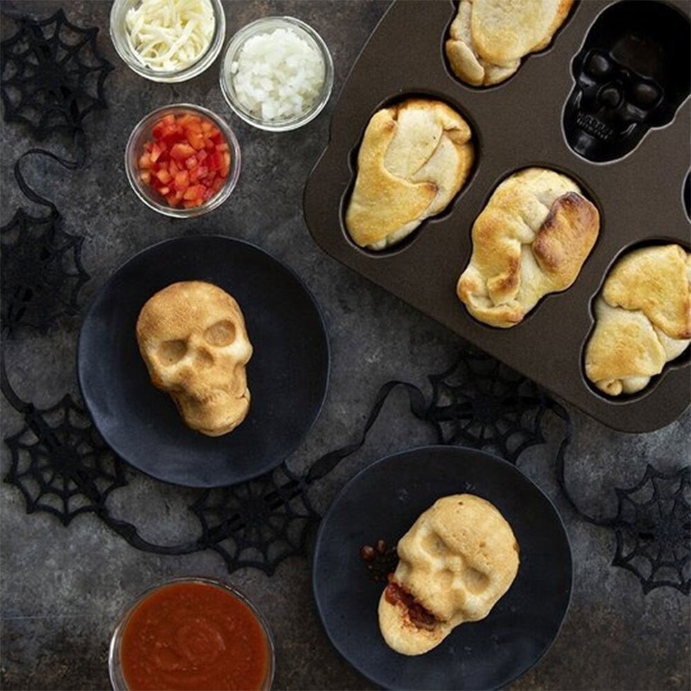 Halloween 3D Skull Mold Non-Stick Candy Maker Stainless Steel for Party Supplies