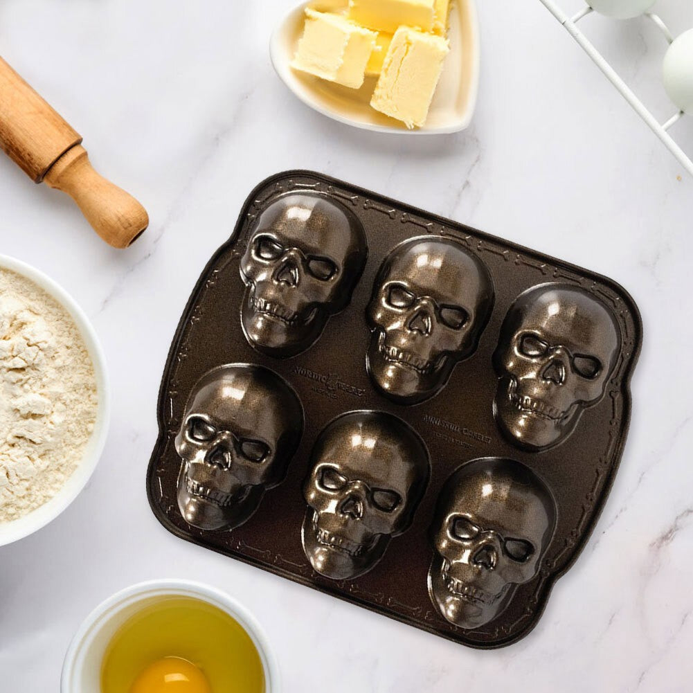 Halloween 3D Skull Mold Non-Stick Candy Maker Stainless Steel for Party Supplies
