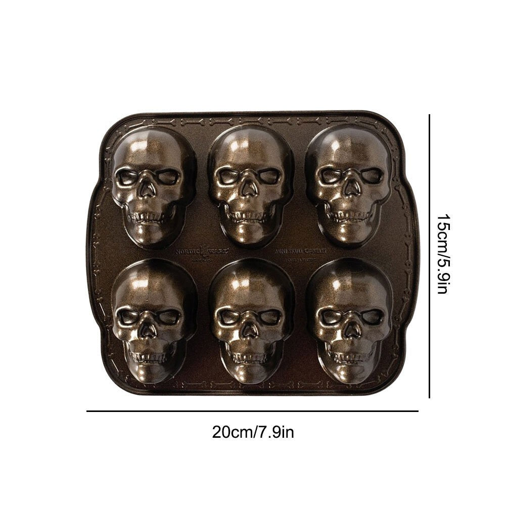 Halloween 3D Skull Mold Non-Stick Candy Maker Stainless Steel for Party Supplies