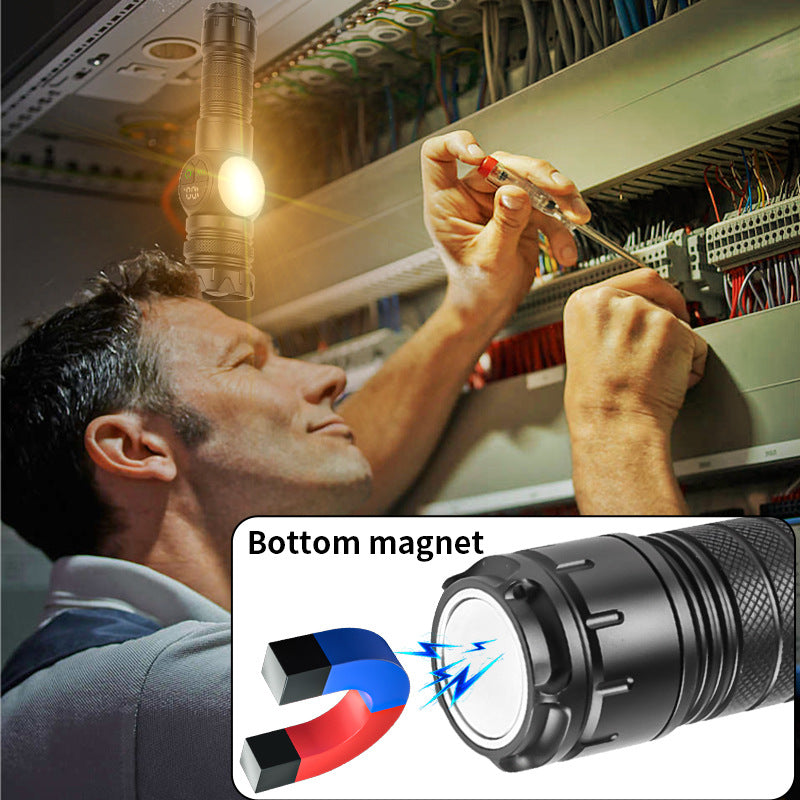 High Powered Super Bright Flashlight LED Rechargeable Torch Lamp W/side light
