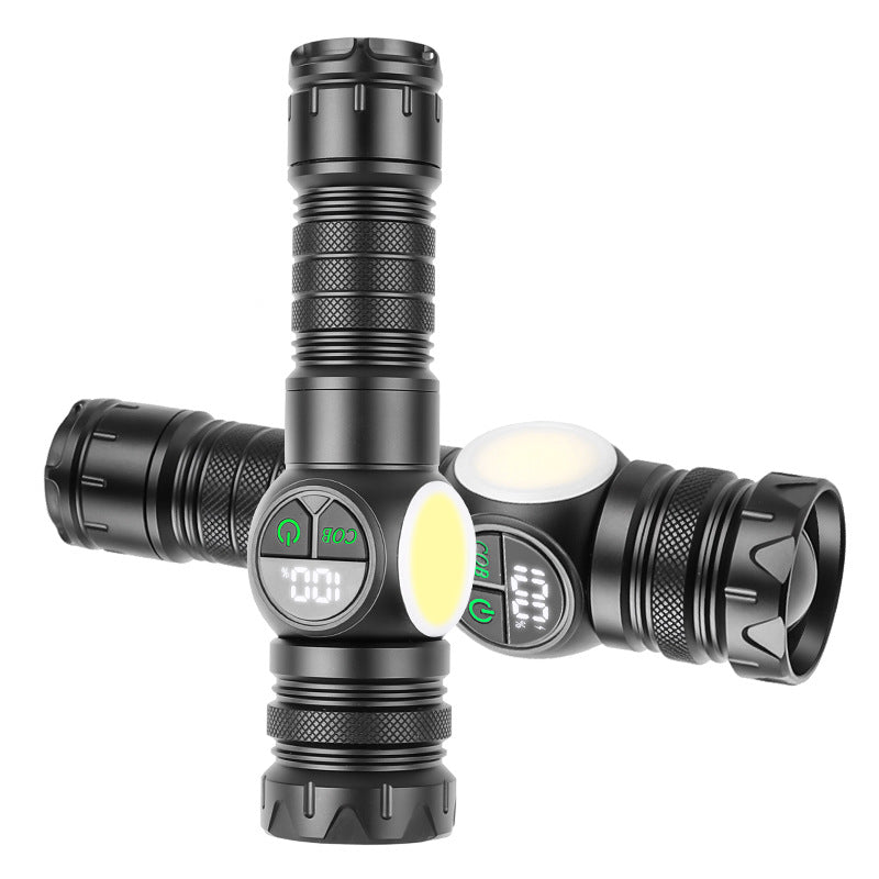 High Powered Super Bright Flashlight LED Rechargeable Torch Lamp W/side light