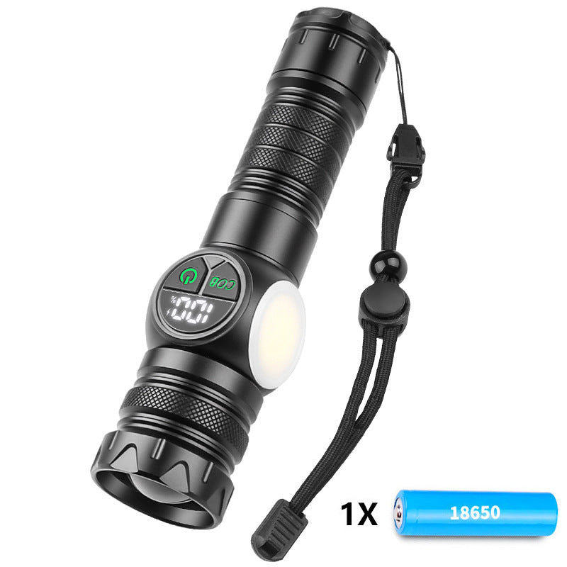 High Powered Super Bright Flashlight LED Rechargeable Torch Lamp W/side light