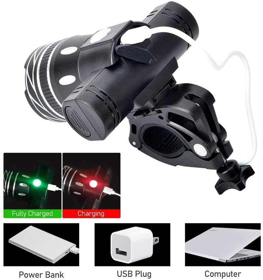 Bike Lights Set for Night Riding Bicycle Lamp Front and Back USB Rechargeable