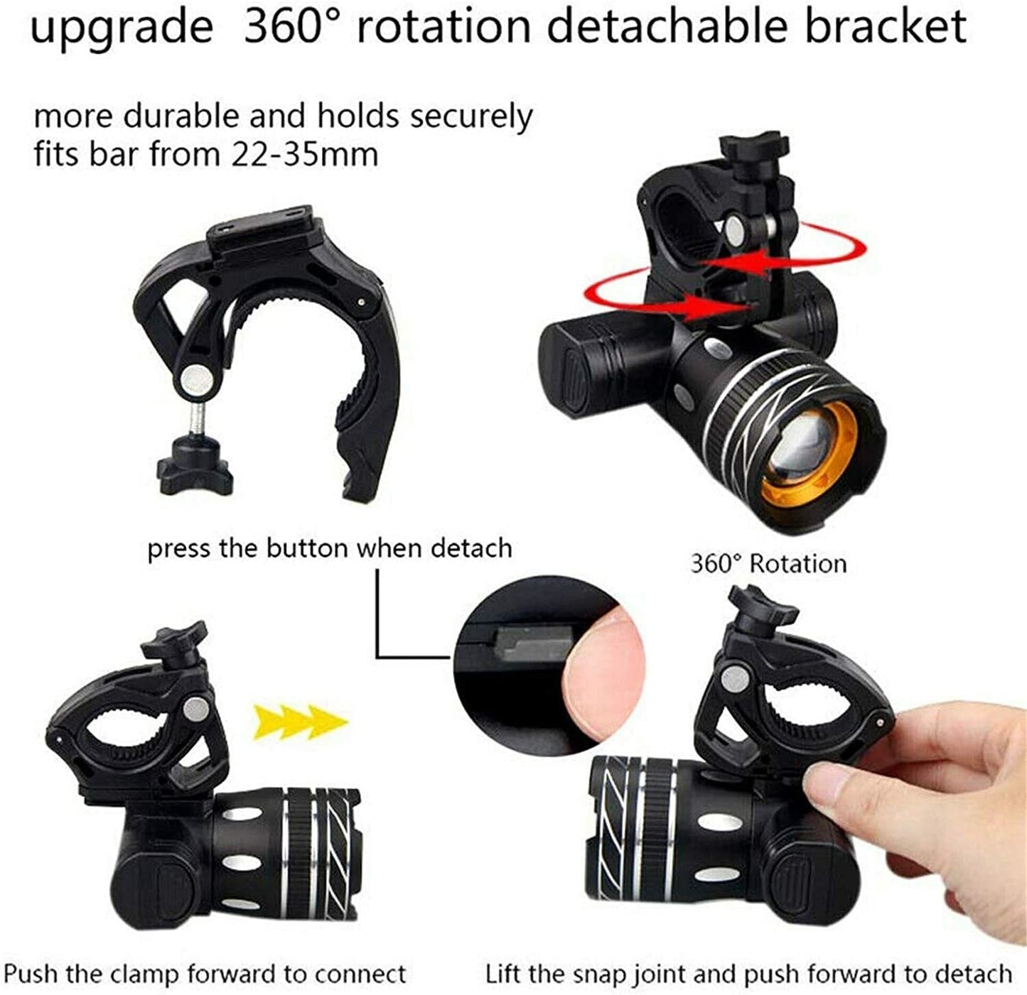 Bike Lights Set for Night Riding Bicycle Lamp Front and Back USB Rechargeable