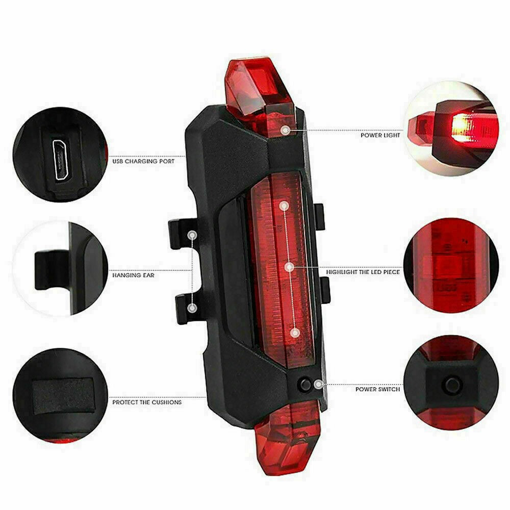 Bike Lights Set for Night Riding Bicycle Lamp Front and Back USB Rechargeable