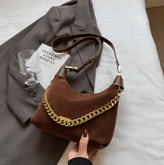Women's  Suede Leather Handbag - Crossbody Messenger Shoulder Bag