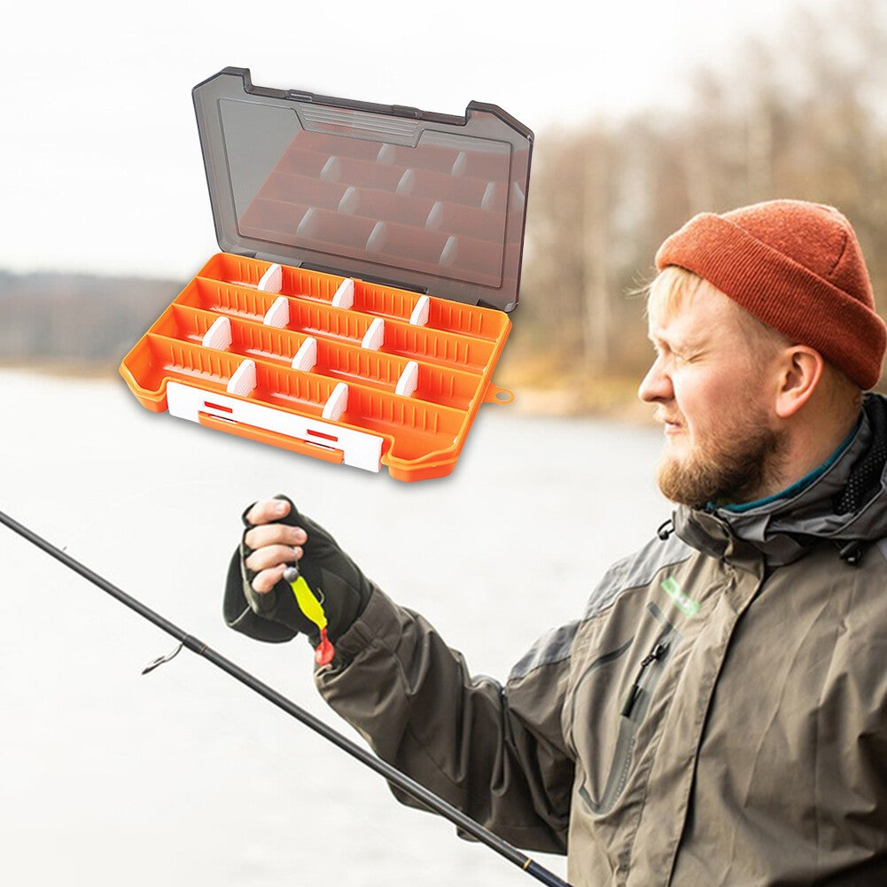 Fish Hook Lure Fake Bait Box with Removable Dividers Fishing Supplies Case