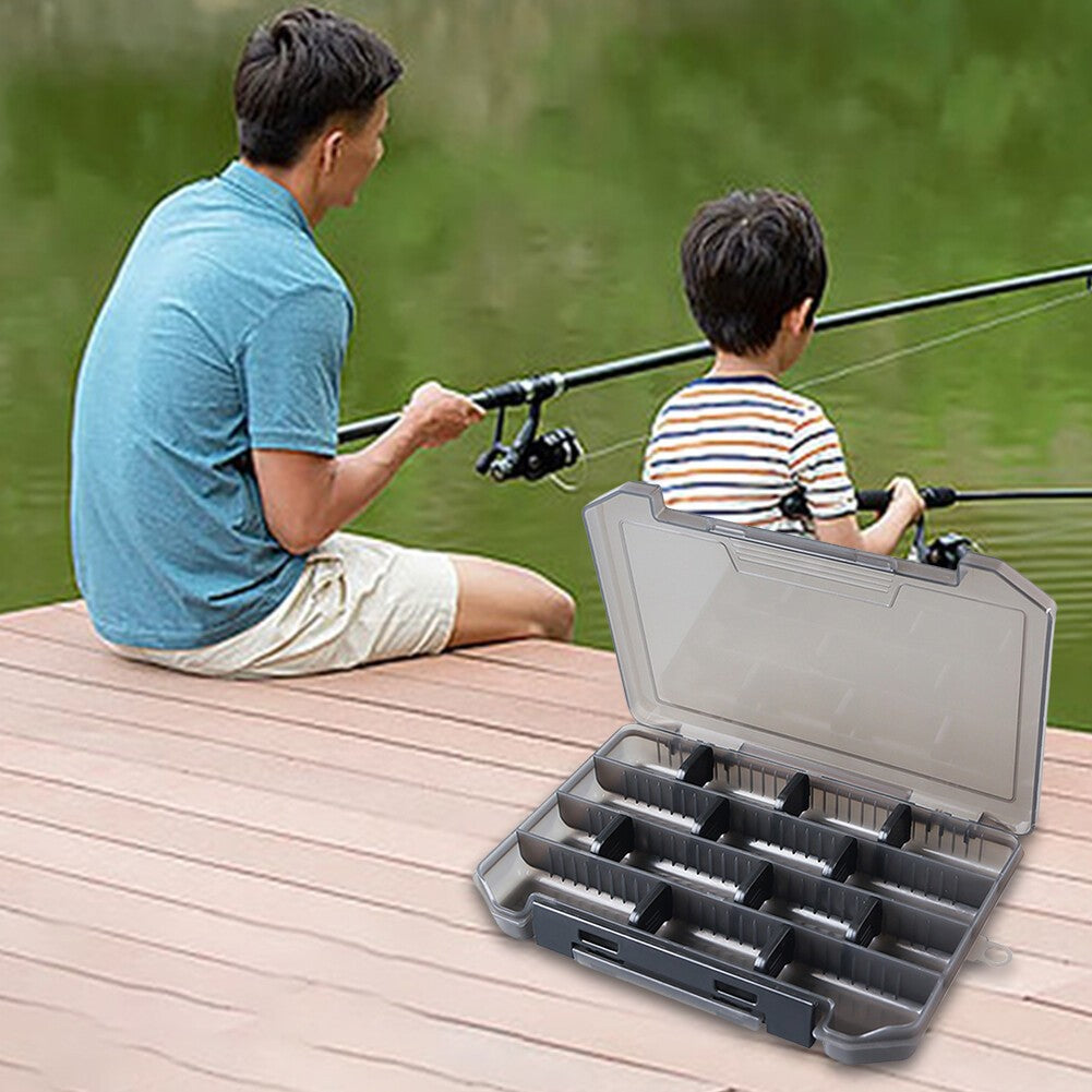 Fish Hook Lure Fake Bait Box with Removable Dividers Fishing Supplies Case