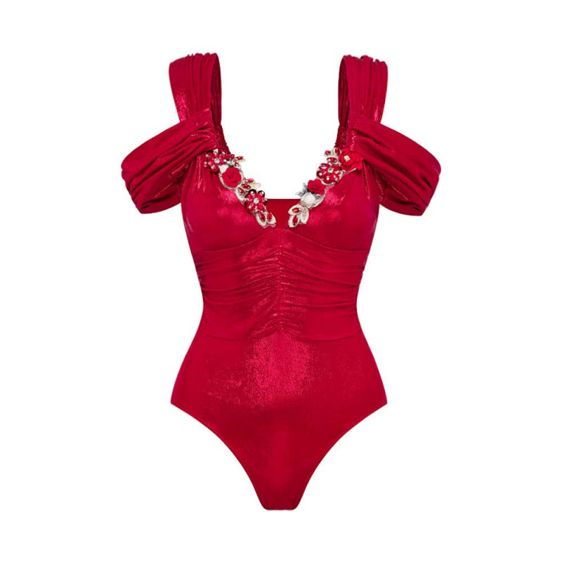 Women Sexy One Piece Plunge Swimsuits Bikini Push-Up Monokini Backless Beachwear