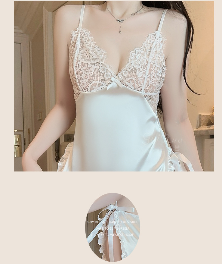 Women Sexy Nightdress Babydoll Lingerie Maid Apron Cosplay Uniform Sleepwear