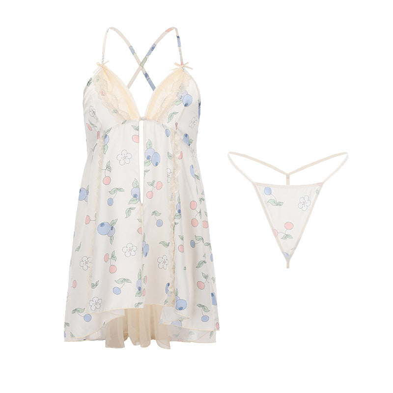 Women Sexy Lingerie Lace Cotton/Silk Dress Underwear Babydoll Nightwear Pajamas