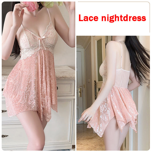 Women Sexy Lingerie Lace Cotton/Silk Dress Underwear Babydoll Nightwear Pajamas