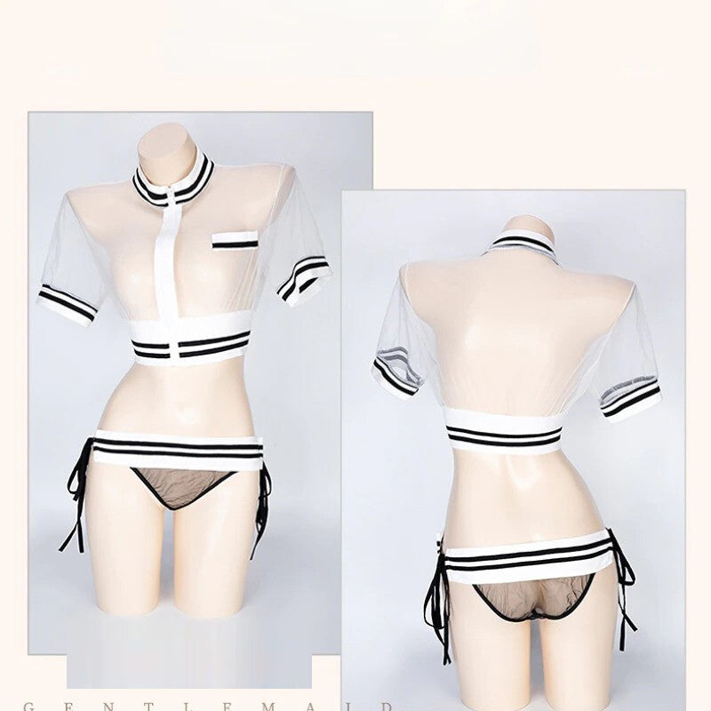 Sexy Women Halloween Outfits Student Uniform Lingerie School Girl Cosplay Dress