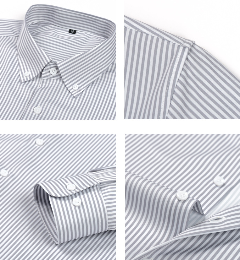 Pretty Slim Fit Buttons Up Shirt Long Sleeve Retro Stripe Men’s Size S-XXXL