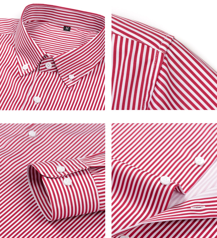 Pretty Slim Fit Buttons Up Shirt Long Sleeve Retro Stripe Men’s Size S-XXXL