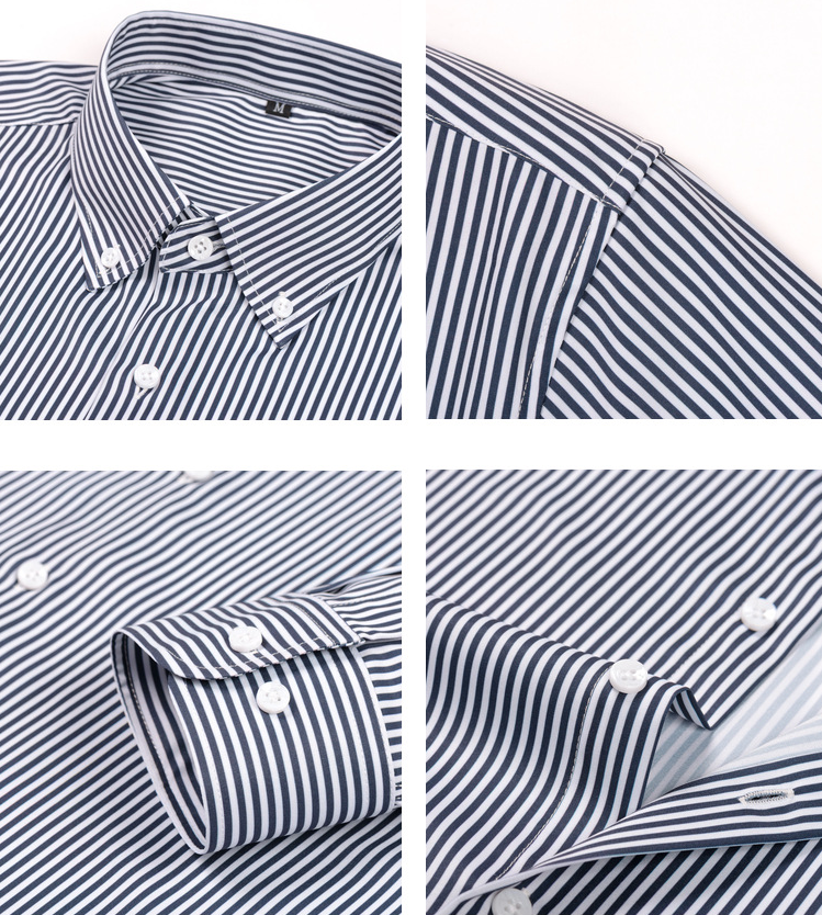 Pretty Slim Fit Buttons Up Shirt Long Sleeve Retro Stripe Men’s Size S-XXXL