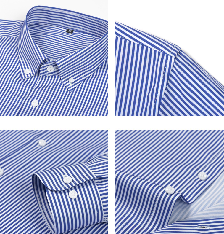 Pretty Slim Fit Buttons Up Shirt Long Sleeve Retro Stripe Men’s Size S-XXXL