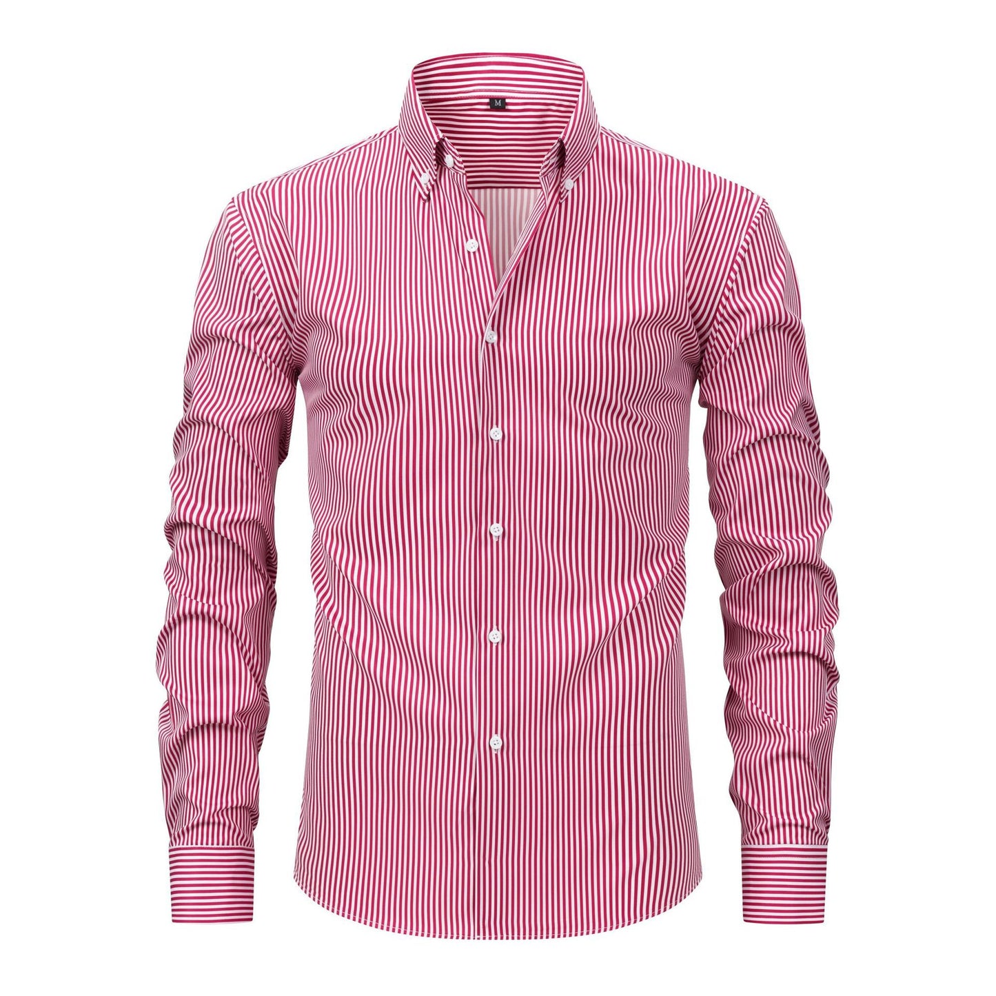 Pretty Slim Fit Buttons Up Shirt Long Sleeve Retro Stripe Men’s Size S-XXXL