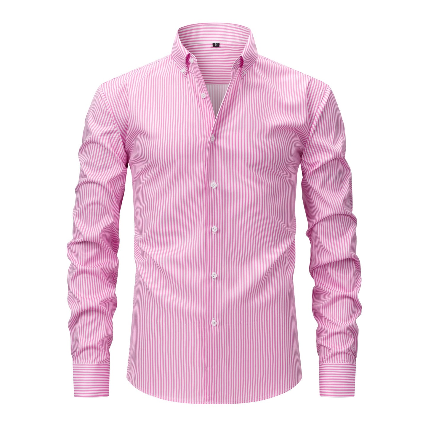 Pretty Slim Fit Buttons Up Shirt Long Sleeve Retro Stripe Men’s Size S-XXXL