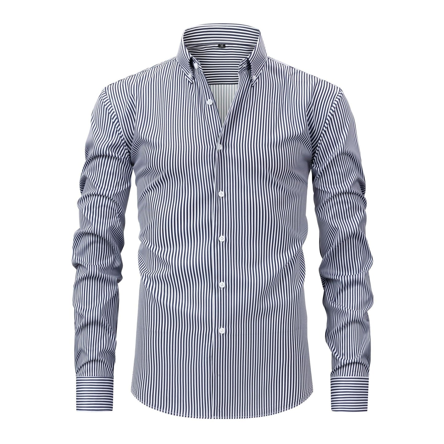 Pretty Slim Fit Buttons Up Shirt Long Sleeve Retro Stripe Men’s Size S-XXXL