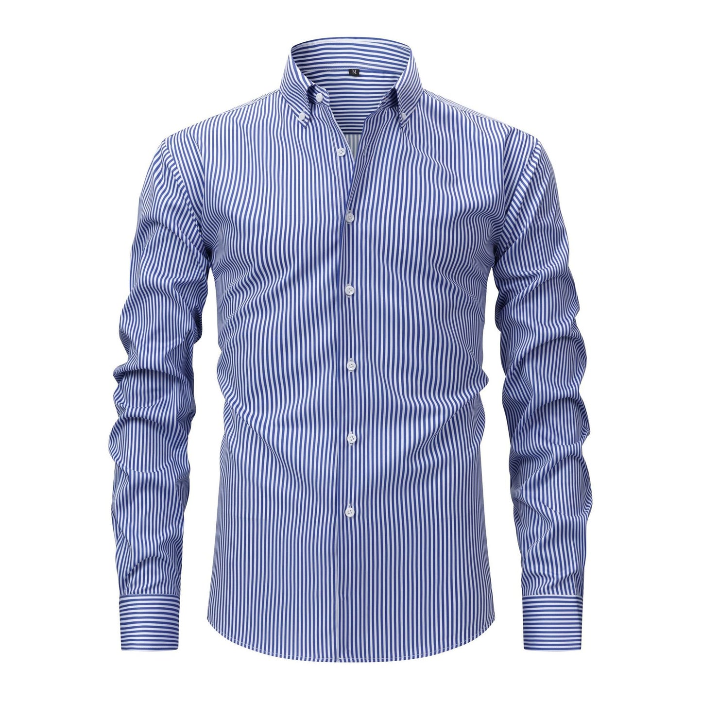 Pretty Slim Fit Buttons Up Shirt Long Sleeve Retro Stripe Men’s Size S-XXXL