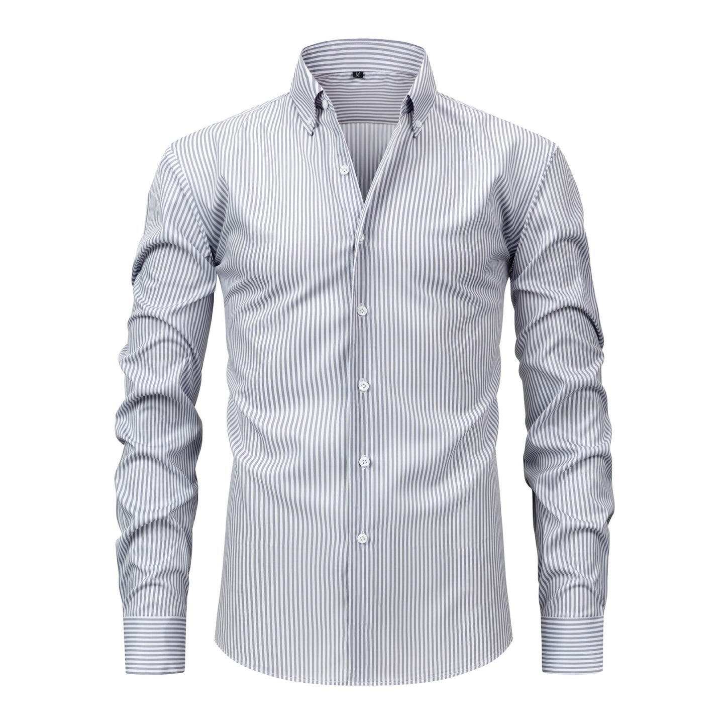 Pretty Slim Fit Buttons Up Shirt Long Sleeve Retro Stripe Men’s Size S-XXXL