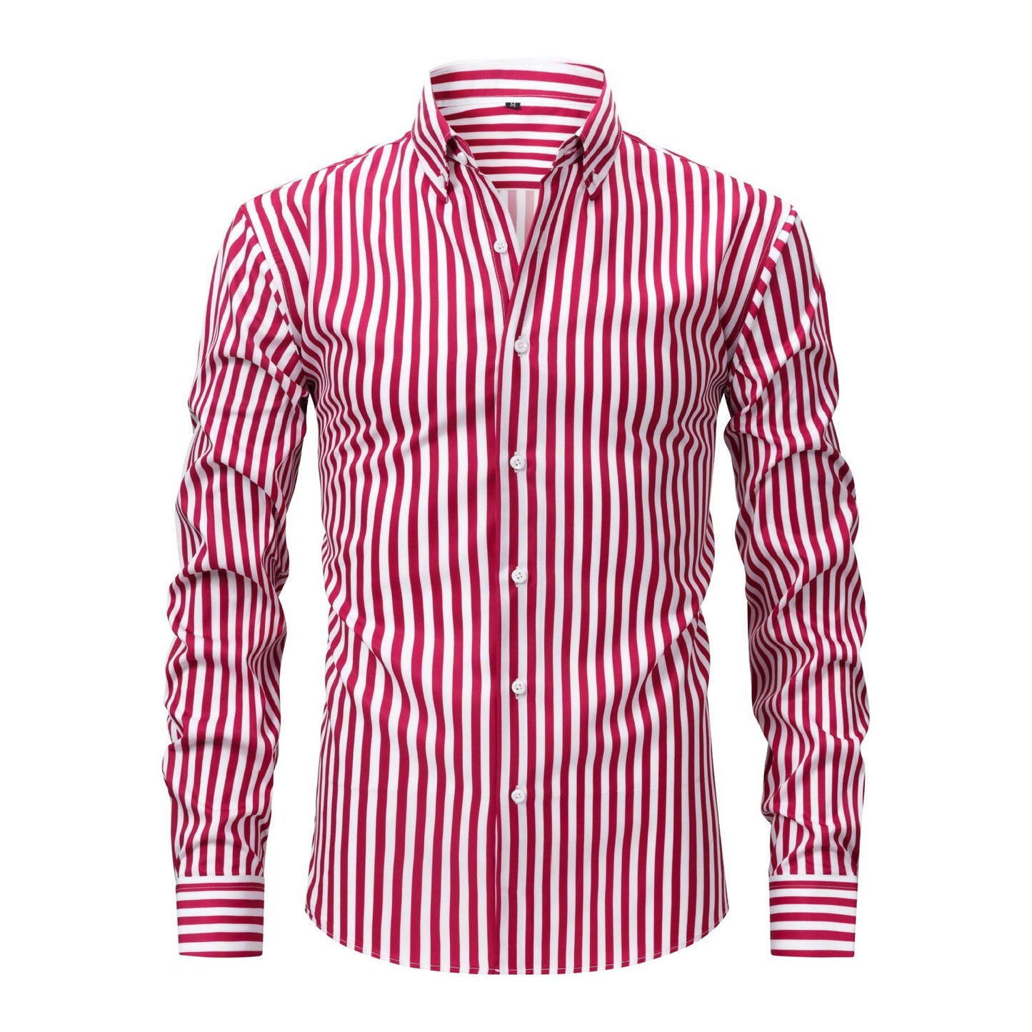 Pretty Slim Fit Buttons Up Shirt Long Sleeve Retro Stripe Men’s Size S-XXXL
