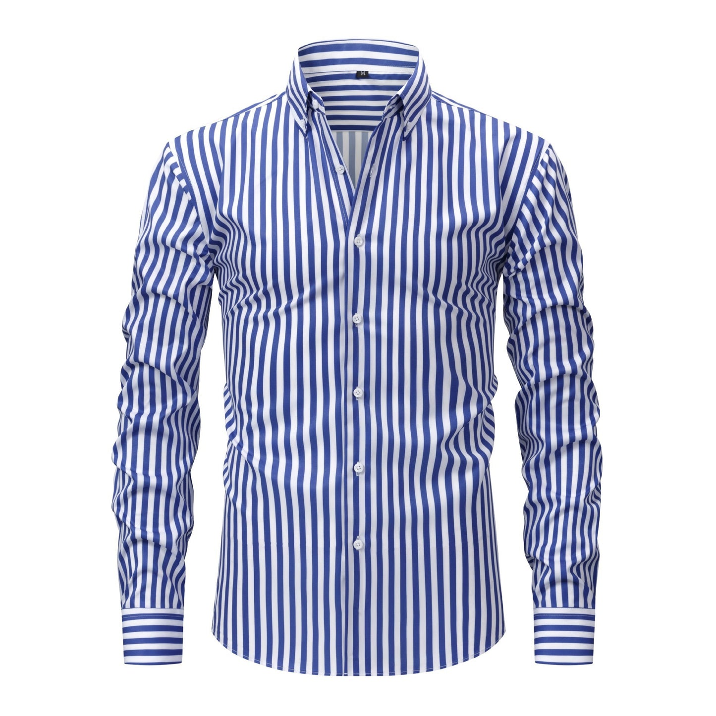 Pretty Slim Fit Buttons Up Shirt Long Sleeve Retro Stripe Men’s Size S-XXXL