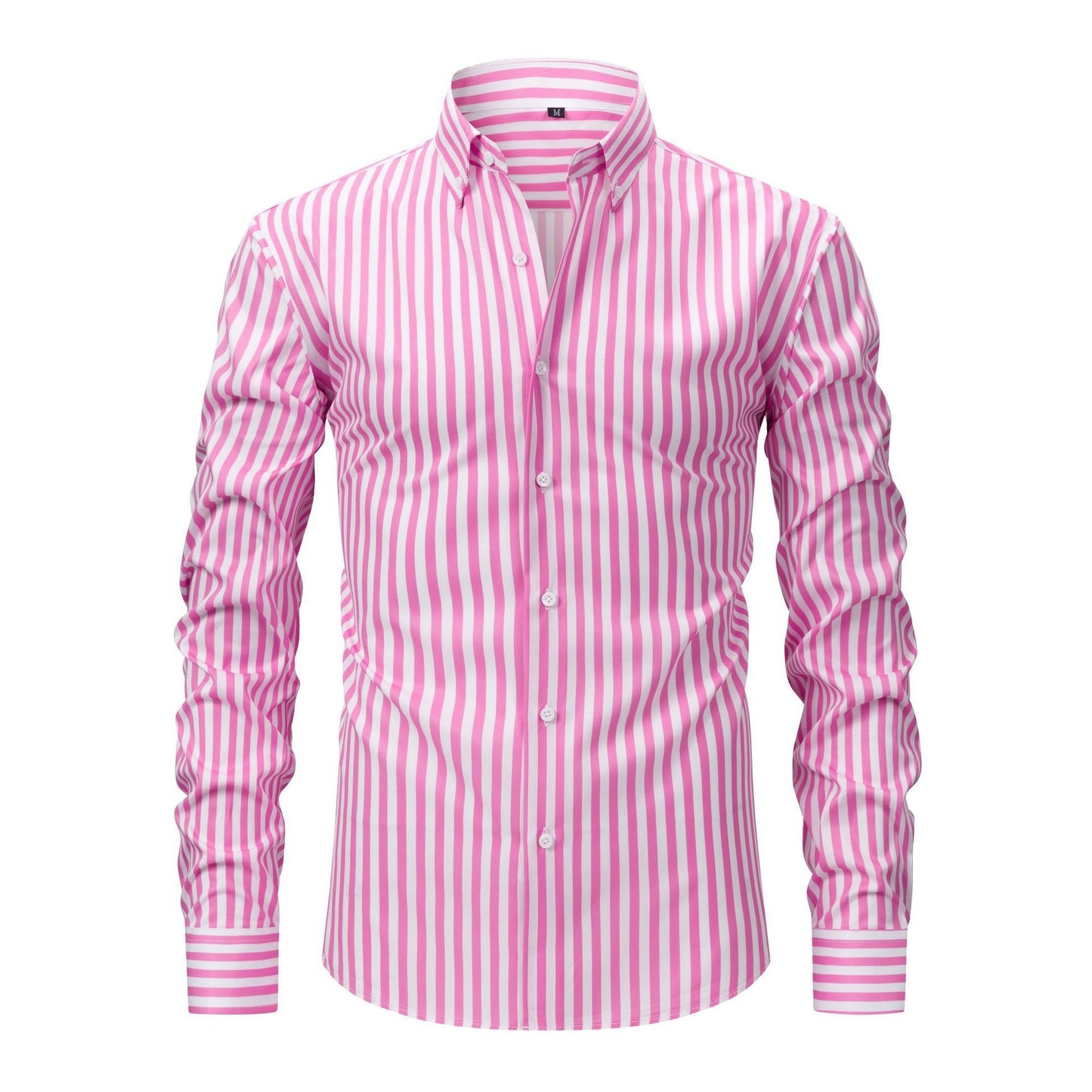 Pretty Slim Fit Buttons Up Shirt Long Sleeve Retro Stripe Men’s Size S-XXXL