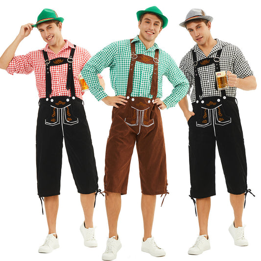 Oktoberfest Bavarian Shirts German Lederhosen Adult Costume for Men