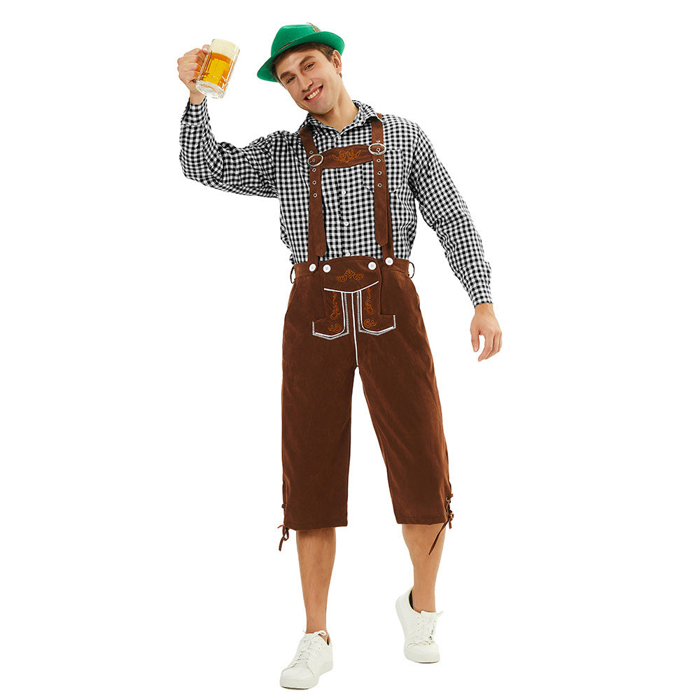Oktoberfest Bavarian Shirts German Lederhosen Adult Costume for Men