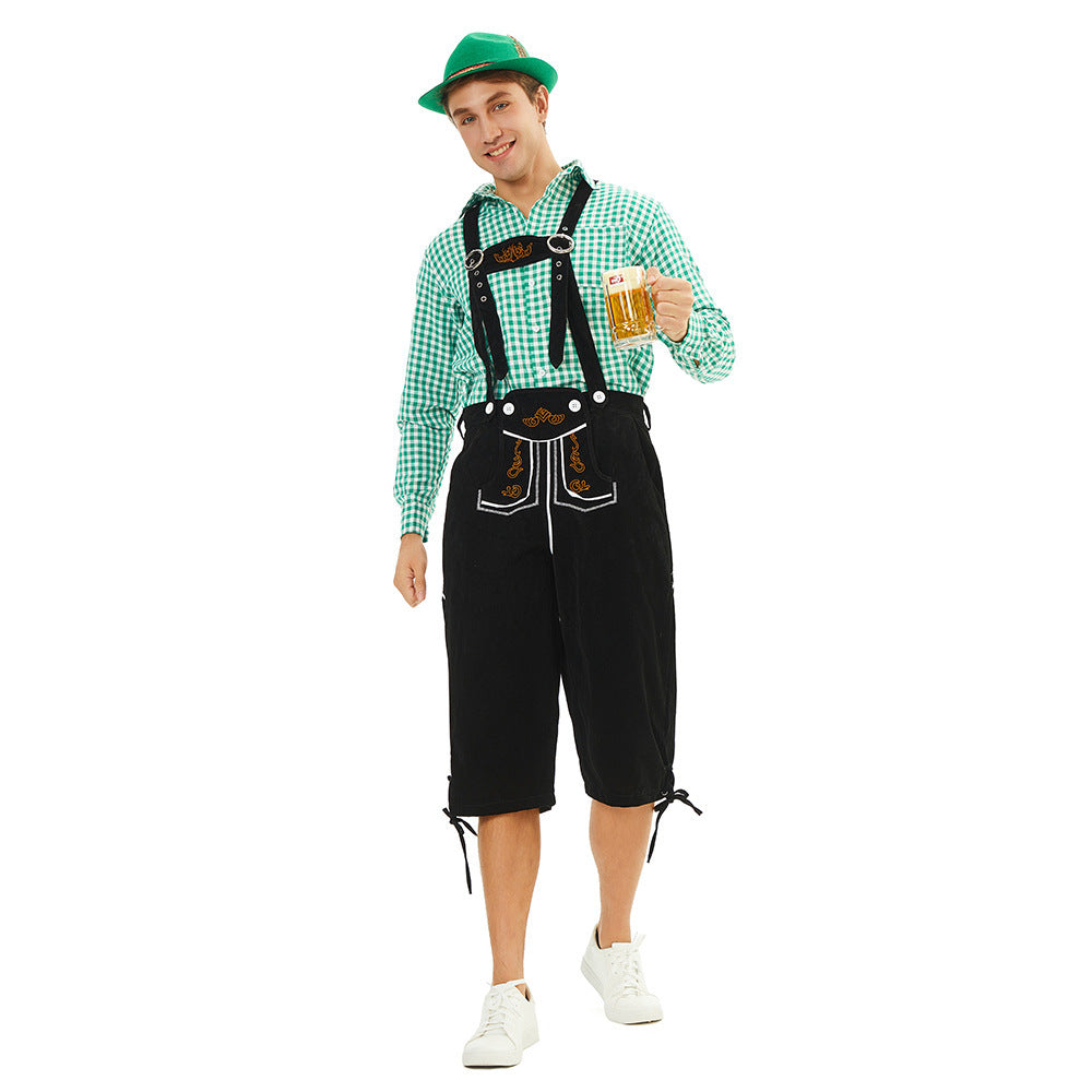 Oktoberfest Bavarian Shirts German Lederhosen Adult Costume for Men