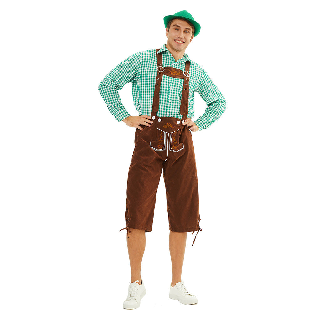 Oktoberfest Bavarian Shirts German Lederhosen Adult Costume for Men