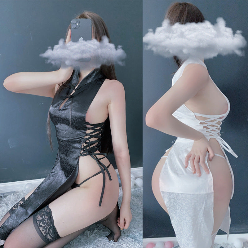 Split cheongsam Football baby underwear temptation cheerleader short skirt student uniform temptation dress
