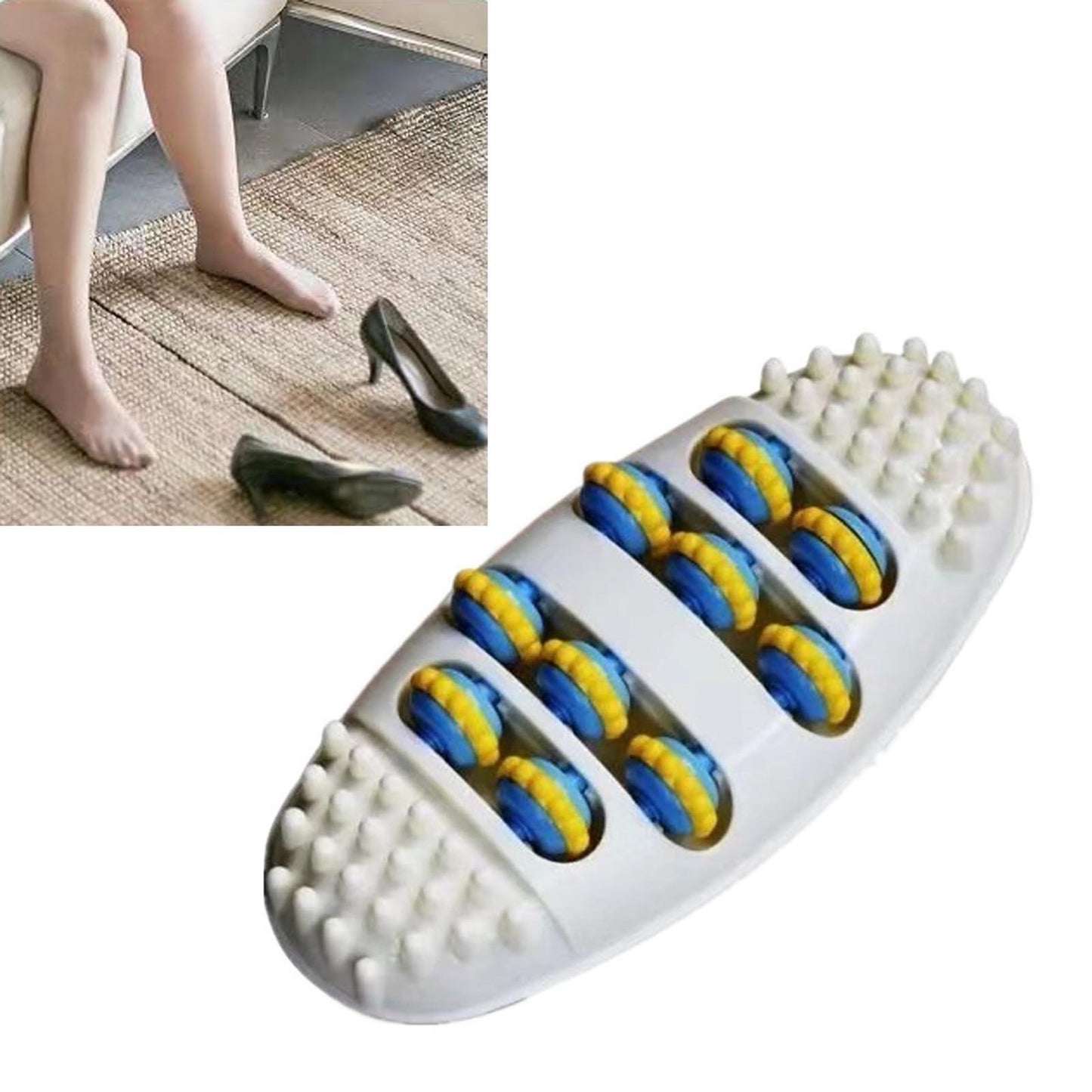 Dual Foot Massager Roller Reduce Fatigue Decompression Feet Acupoint Massag CUT