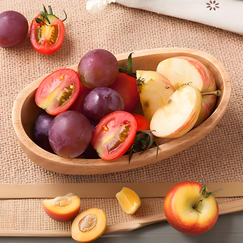 Traditional Chinese wooden plates, nut plates, boat shaped rubber fruit plates, candy plates, eco-friendly tableware