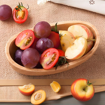 Traditional Chinese wooden plates, nut plates, boat shaped rubber fruit plates, candy plates, eco-friendly tableware