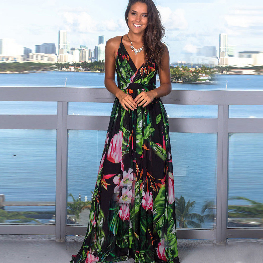 Women Ladies Boho Floral Maxi Dress Cocktail Party Evening Summer Beach Sundress