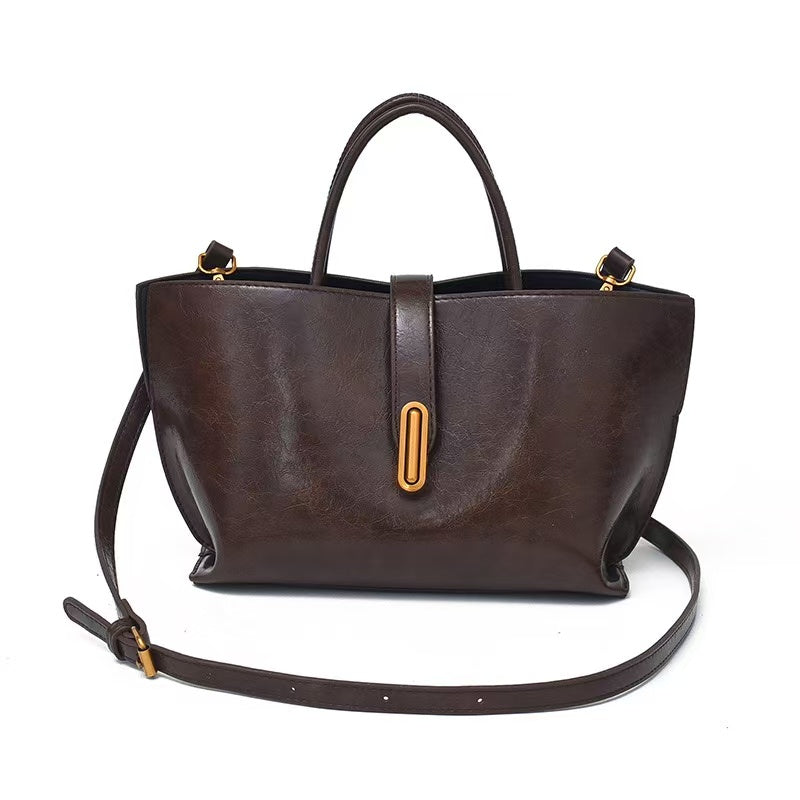 Large Capacity Leather Bag, Handbag, Shoulder Bag, Messenger Bag, Tote Bag