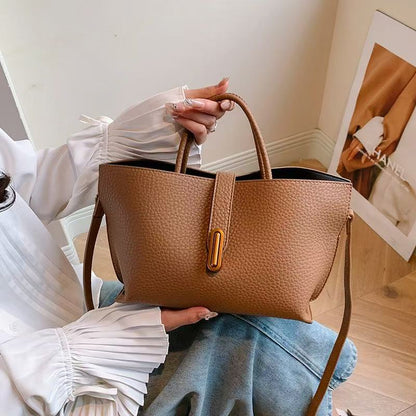 Large Capacity Leather Bag, Handbag, Shoulder Bag, Messenger Bag, Tote Bag