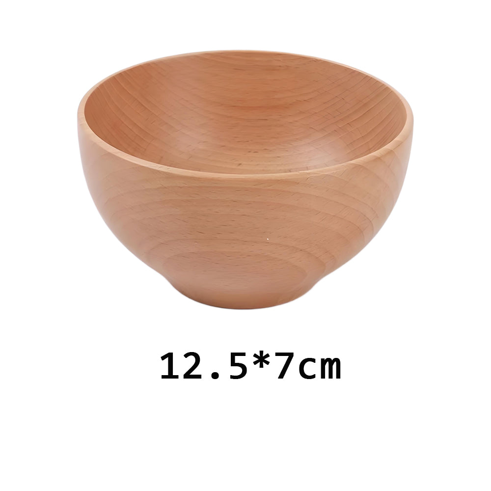 Log tableware salad bowl beech wood bowl whole wood household fruit bowl Japanese wooden bowl