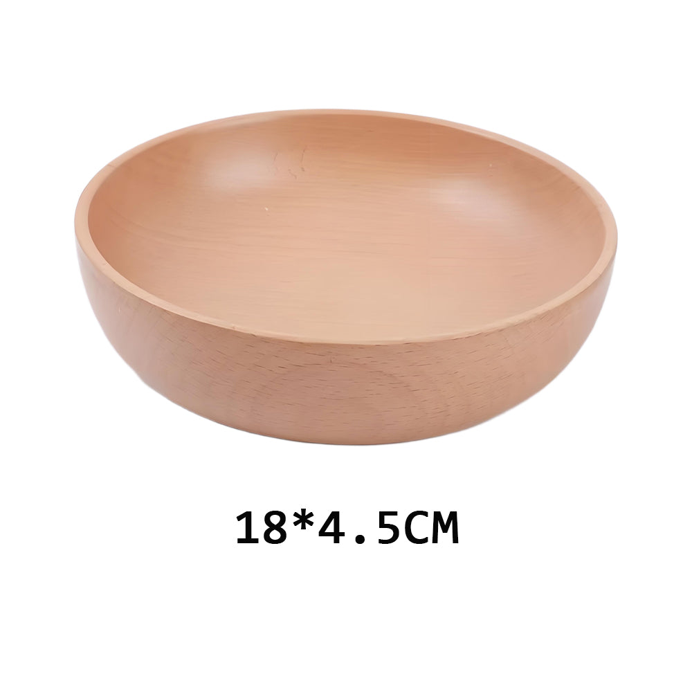Log tableware salad bowl beech wood bowl whole wood household fruit bowl Japanese wooden bowl