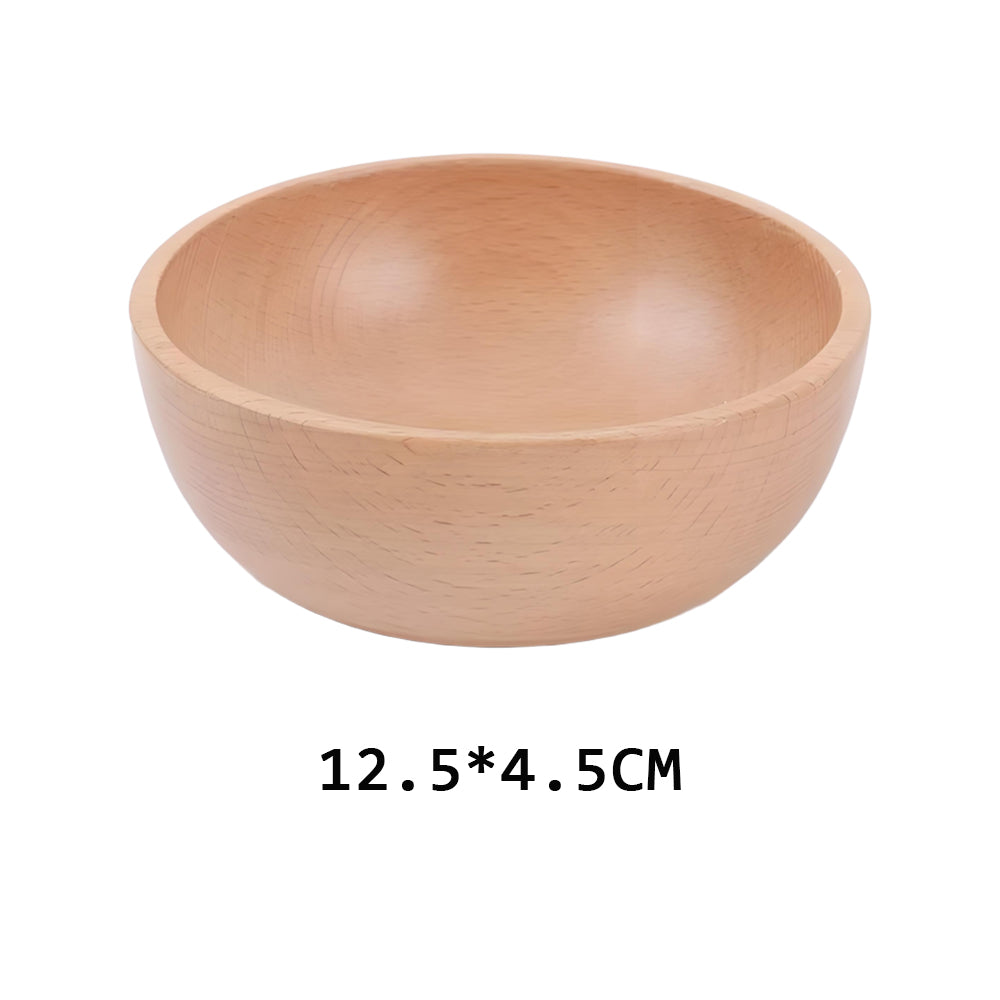 Log tableware salad bowl beech wood bowl whole wood household fruit bowl Japanese wooden bowl